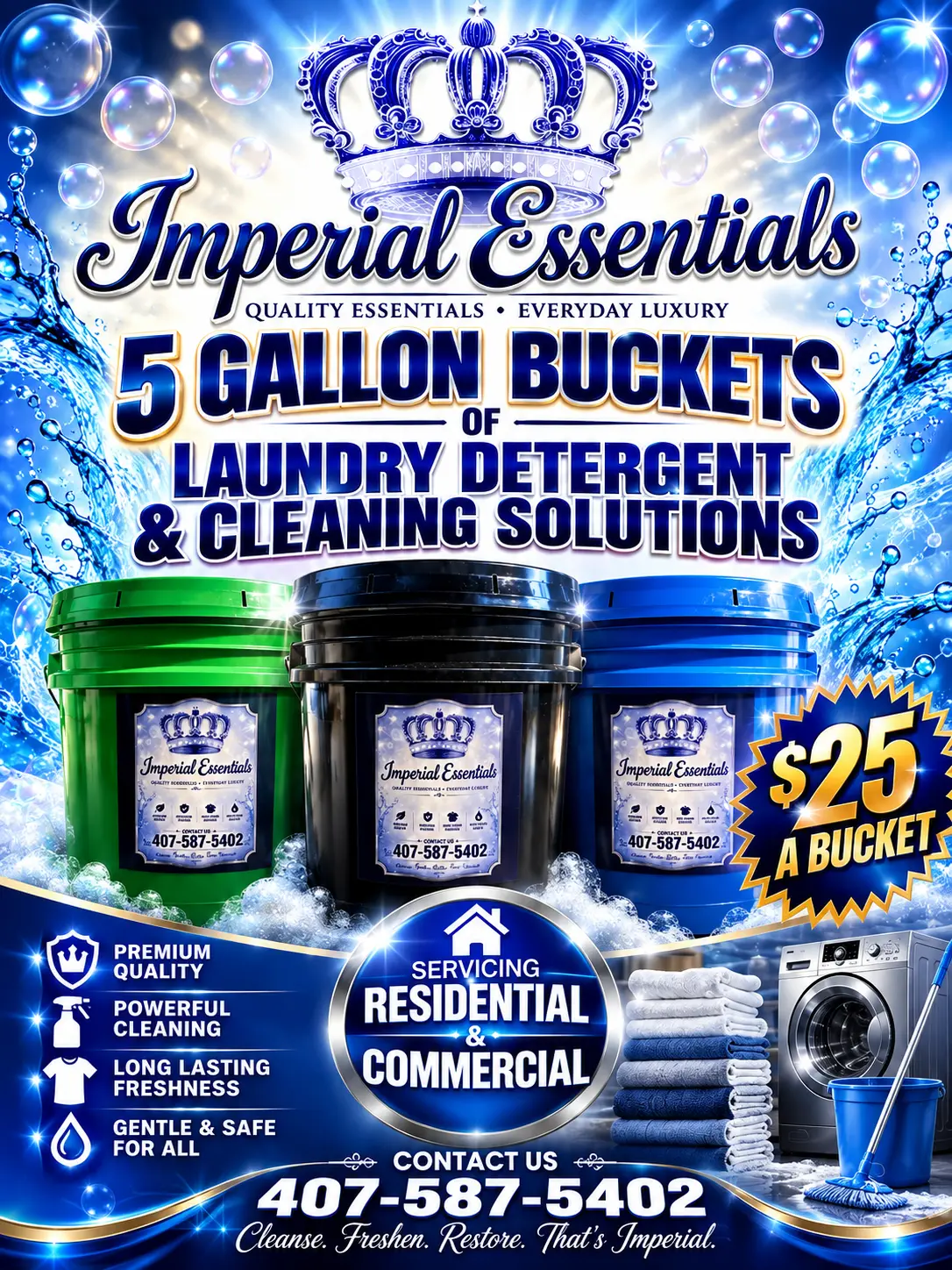 Bulk Detergent & Cleaners — 5 Gallon Bucket from Imperial Essentials